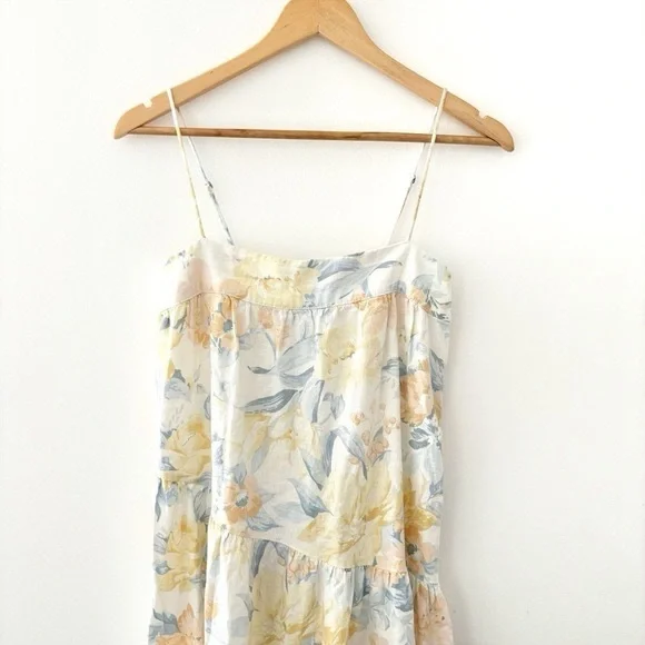 Abercrombie & Fitch  Floral Tiered Maxi Dress Linen XS Petite - Picture 5 of 10